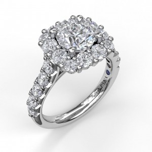 Round Halo Engagement Ring Setting