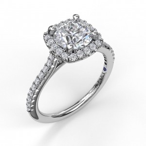 Round Halo Engagement Ring Setting