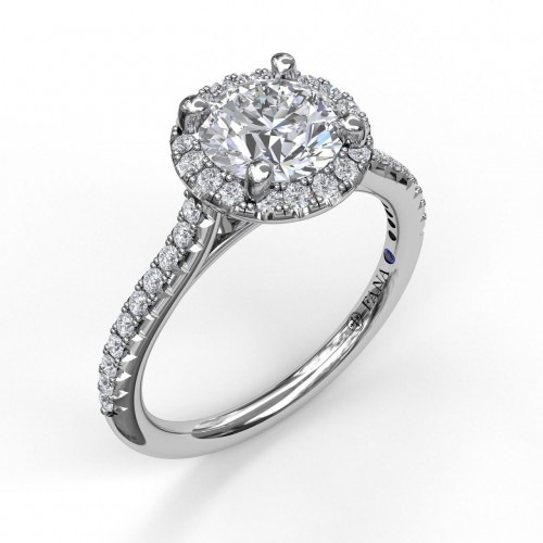 Round Halo Engagement Ring Setting