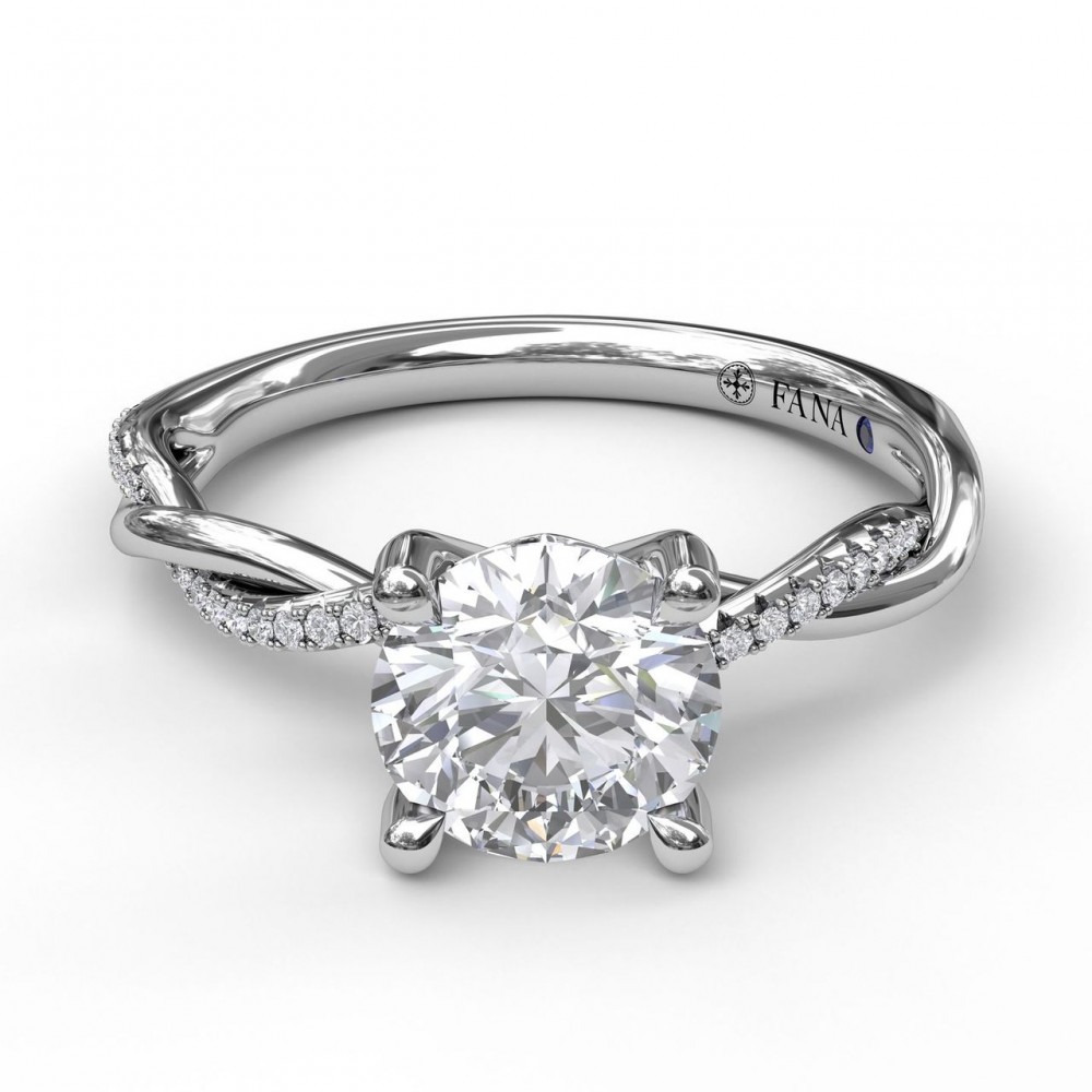 Round Twist Engagement Ring Setting