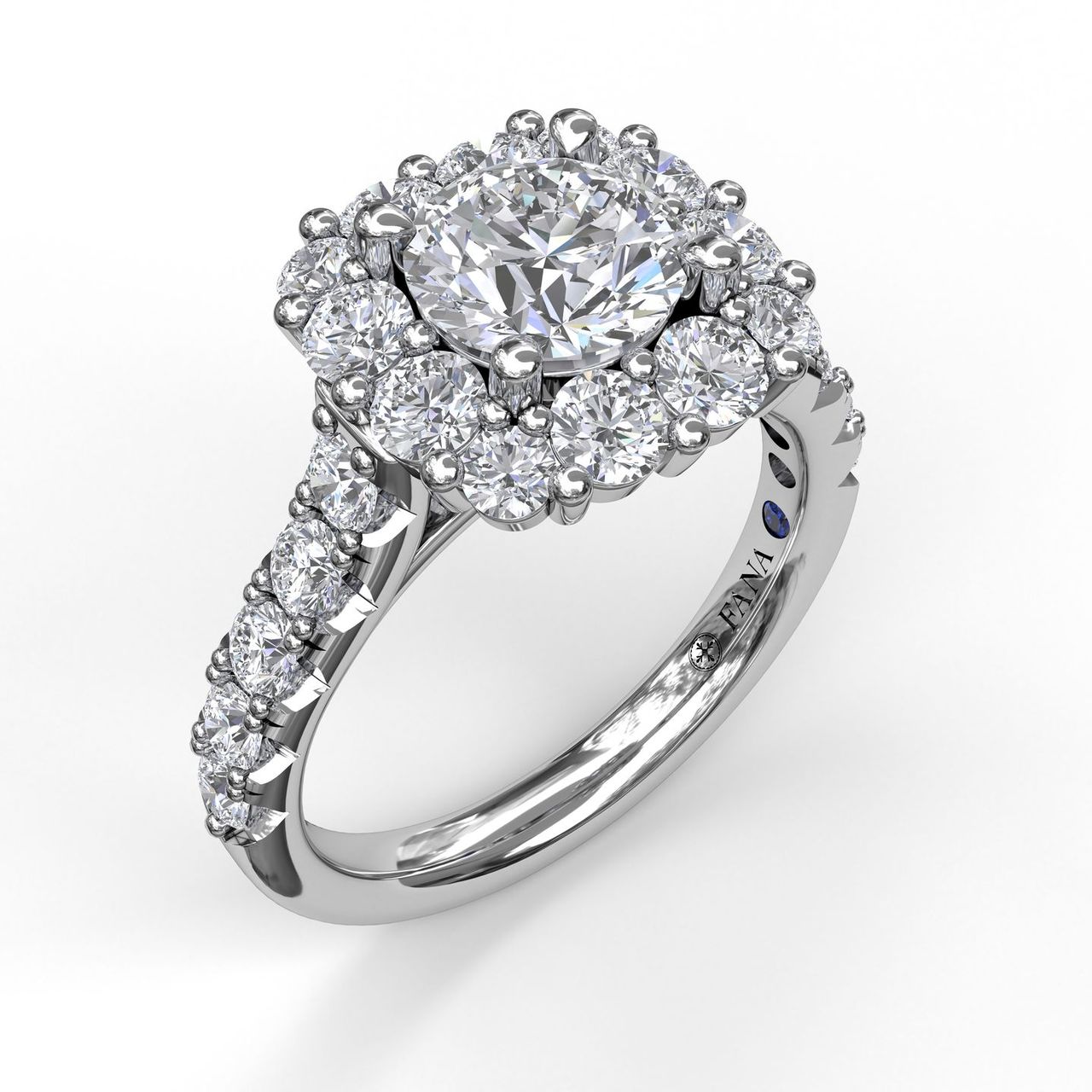 Large diamond halo engagement ring clearance